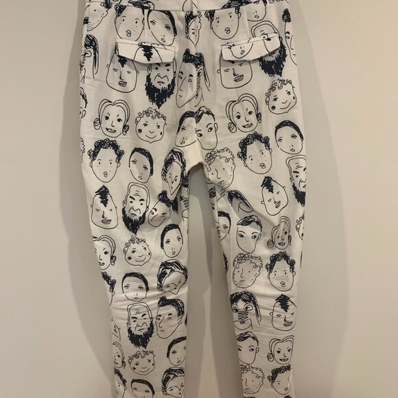 High Waisted Shekou Face Print Trousers - Picture 2 of 4